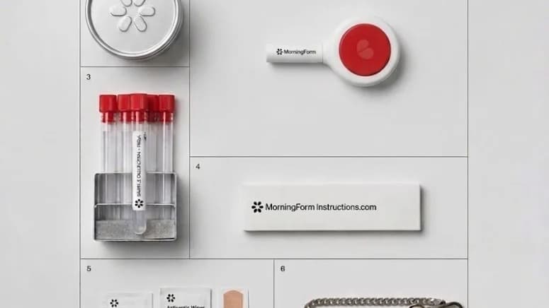 A Morning Form home-testing kit on a kitchen table